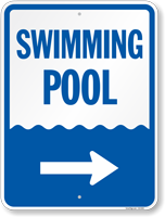 Directional Swimming Pool Sign