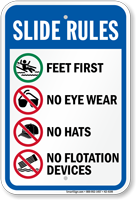 Feet First Slide Rules Sign