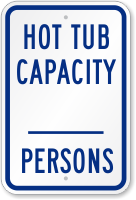 Hot Tub Capacity Sign