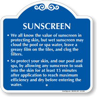 Let Sunscreen Dry Before Entering Water Sign