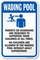 No Children Allowed In Wading Pool Sign
