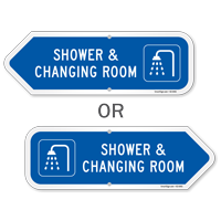 Shower And Changing Room Directional Swimming Pool Sign