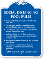 Social Distancing Pool Rules, Thank Your For Your Cooperation Signature Sign