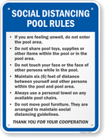 Social Distancing Pool Rules, Thank Your For Your Cooperation Signature Sign