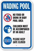 Wading Pool No Food Or Drink In Baby Pool Area Sign