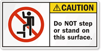 Do NOT Step Stand Surface Label