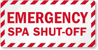 Emergency Spa Shut Off Label