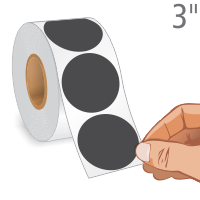 Black Circular Color Coded 1000 Labels/Roll
