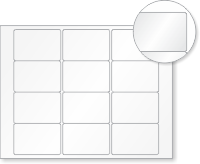 Laser Printable Blank Vinyl 12 Labels/Sheet 2in. x 3in.