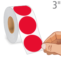 Red Circular Color Coded 1000 Labels/Roll
