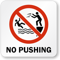 No Pushing Pool Marker