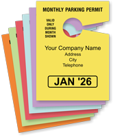 Monthly Parking Permit Hang Cardstock Tag