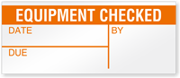 Equipment Checked Write On Quality Control Label