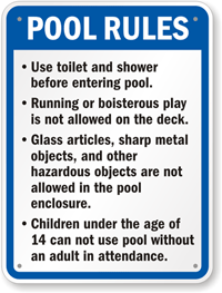 Custom Pool Rules Sign for California