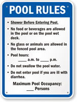 Pool Rules Signs | Free Shipping