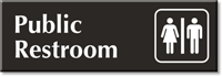 Public Restroom Engraved Sign Male & Female Pictograms