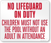 Alabama No Lifeguard On Duty Pool Sign