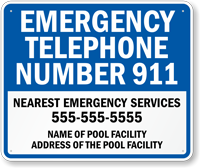 California Custom Emergency Telephone Sign