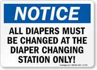 Change Diaper in Changing Station Sign