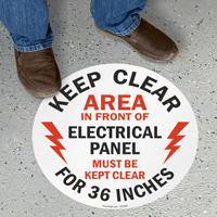 Keep Clear 36 Inches Electrical Panel Floor Sign