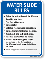 Custom Water Slide Rules Sign For Arizona