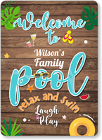 Customizable Family Name Pool Sign