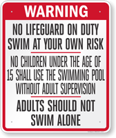 District of Columbia Pool Warning Sign