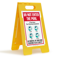 Do Not Enter The Pool If You Have Flu Like Symptoms FloorBoss Sign