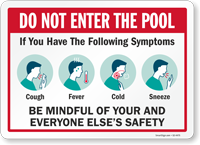 Do Not Enter The Pool If You Have Flu Like Symptoms Sign