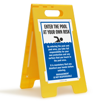 Enter The Pool At Your Own Risk FloorBoss Sign