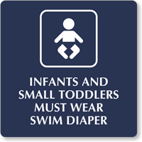 Infants Small Toddlers Wear Swim Diaper Engraved Sign