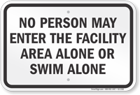 Kentucky No Person Swim Alone Sign