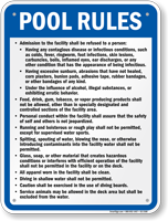 Kentucky Pool Rules Sign