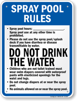 Montana Spray Pad Rules Pool Sign