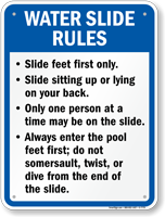 Water Slide Rules Sign for New Mexico