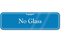 No Glass Pool Rules ShowCase Wall Sign