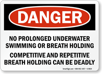 No Prolonged Underwater Swimming Danger Sign