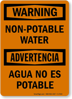 Non Potable Water Bilingual Sign