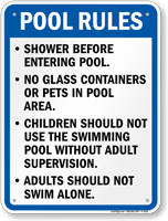 Pool Rules Sign for North Carolina