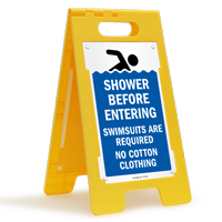 Shower Before Entering FloorBoss Standing Floor Sign