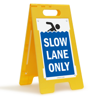 Slow Lane Only Floor Sign