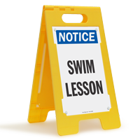 Swim Lesson Standing Floor Notice Sign