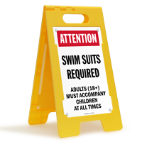 Swim Suits Required FloorBoss Standing Floor Sign