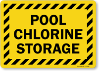 Swimming Pool Chlorine Storage Sign