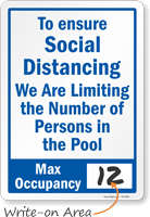 To Ensure Social Distancing, Max Occupancy Write On Sign