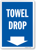Towel Drop Pool Rules Sign 