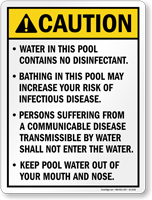 Utah Pool Contains No Disinfectant Sign