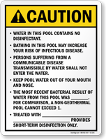 Utah Risk Of Infectious Disease Pool Sign
