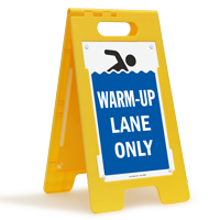 Warm Up Lane Only Floor Sign