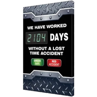 Green Safe Red Accident Sign